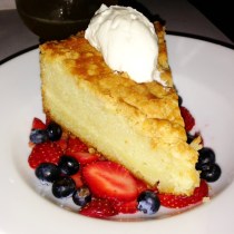This Gâteau Basque was tasty, especially on the bed of fresh strawberries.