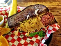 Pam's Patio might serve a lot of frou-frou sandwiches, but make no mistake, this Reuben means business.